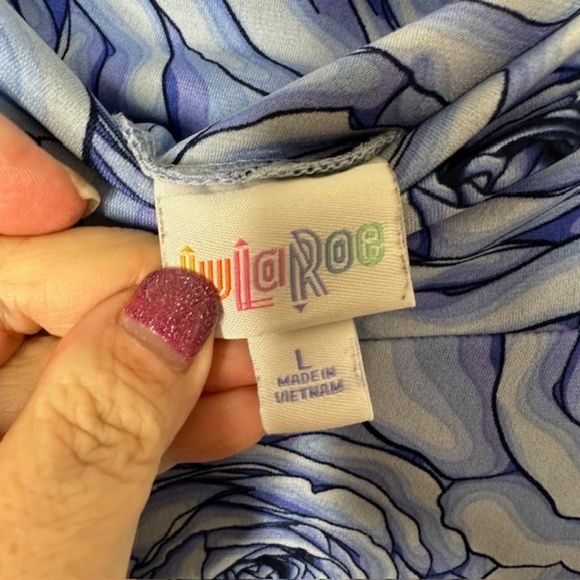 Lularoe Blue‎ Floral Pull On Skirt - Picture 3 of 3